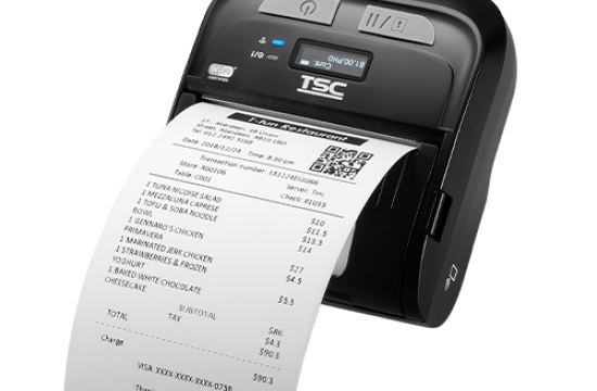 TSC TDM-30 - impresora móvil compacta de recibos y etiquetas en configuración de referencia