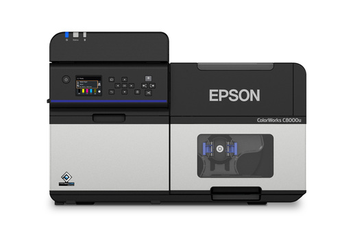 Epson ColorWorks C8000 - impresora de etiquetas a color de alto volumen en configuración de referencia