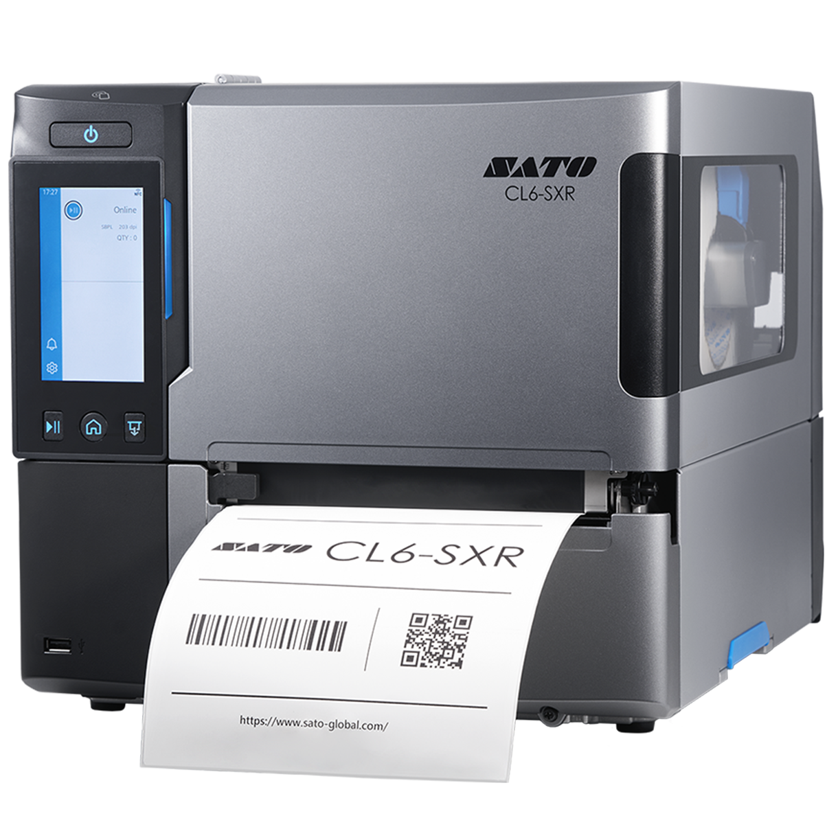 SATO CL6-SXR - impresora industrial inteligente de 6 pulgadas en configuración de referencia