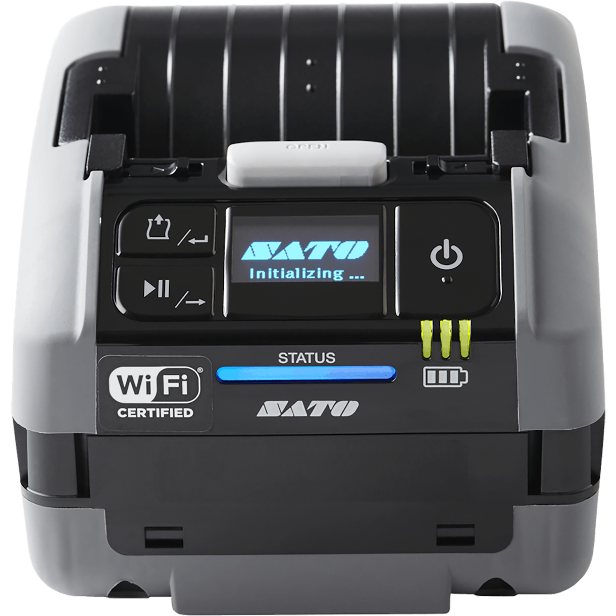SATO PW2NX - impresora móvil inteligente de 2 pulgadas en configuración de referencia
