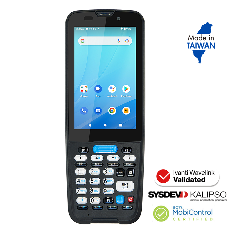 Unitech HT330 - terminal de almacén compacta con teclado en configuración de referencia