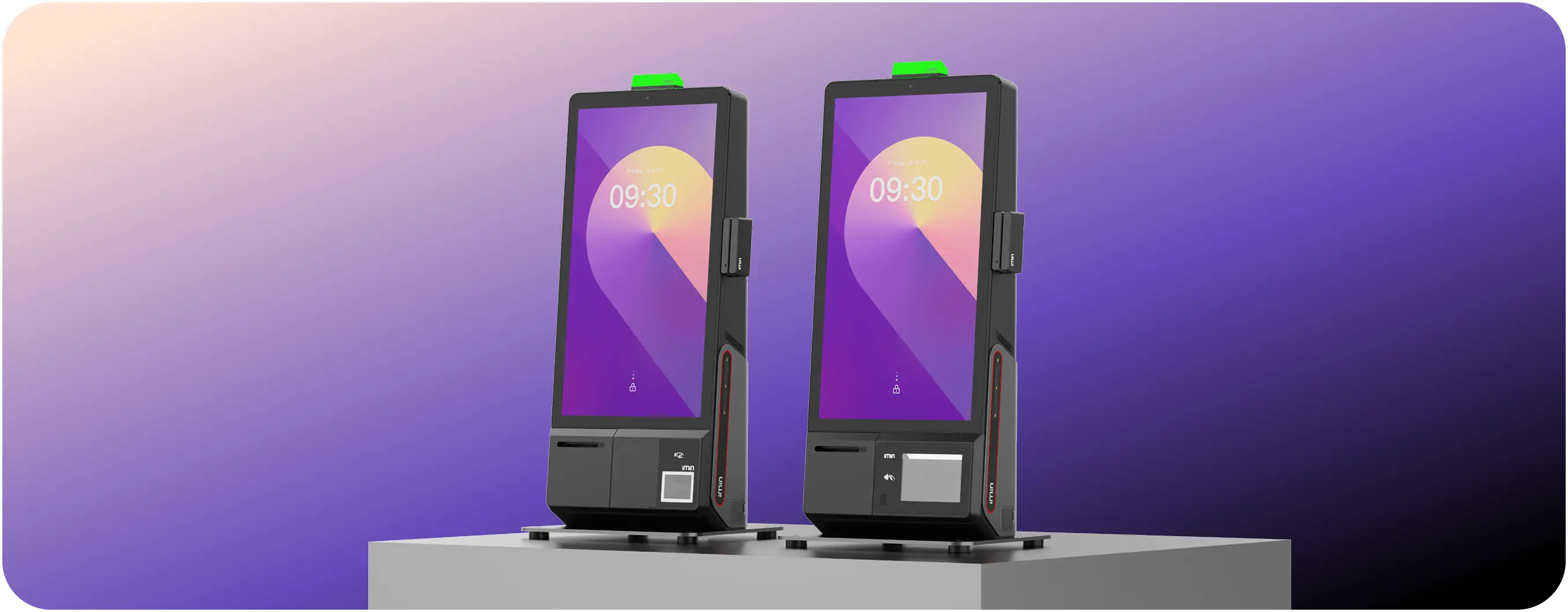 iMin Heron 1 - kiosco de autoservicio Android 15 de 23.8 pulgadas en configuración de referencia
